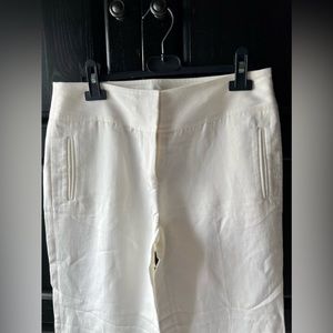 J Crew white cotton linen pants size 4
